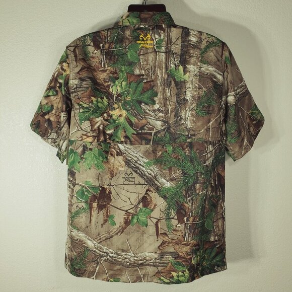 Realtree Mens Hunting Guide Shirt M XtraGreen Camo Short Sleeve Ripstop - Picture 13 of 13